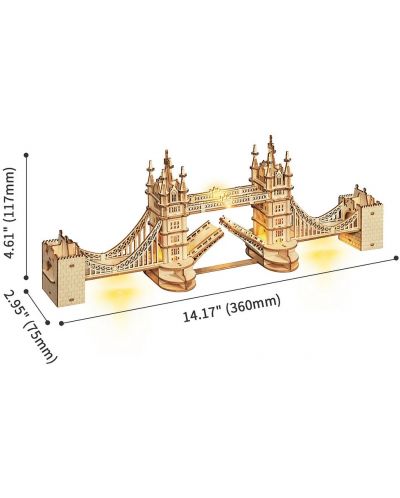 Ξύλινο 3D παζλ Robo Time 113 κομμάτια - Tower Bridge - 2